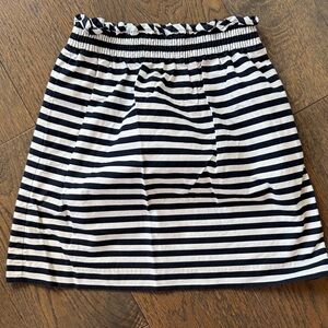 J. Crew Navy and White Striped Mini Skirt
